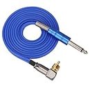 Tattoo Clip Cord, 3 Colors 1.8m Soft Silicone Tattoo Right Angle RCA Connector Tattoo Machine Power Conversion kit, Clip Cords for Tattoo Machines(blue)