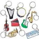 ArtCreativity Musical Instrument Keychains, Set of 12, Plastic Keychains with Assorted Instrument Designs, Music Gifts for Kids and Adults, Music Party Favors and Good Behavior Incentives, Multicolor, 2"