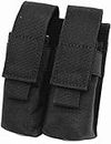 YONCONO Tactical Double Pistol Mag Pouch, Multi-tool Organizer Holder Flashlight Bag, Military Molle Magazine Ammo Pouch for 1911 Glock 9mm (Black)