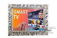 Cornice classica Smart Tv a muro traforata barocca Televisore legno argento TV11