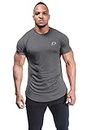 DECISIVE Fitness Gym T Shirt, Workout T Shirt, Sport T Shirt, Half Sleeve T Shirt - Grey Color - Dri Cool (Medium (38" to 40" Chest))