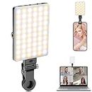 TONEOF Portable Selfie Light,Rechargable 60 LED Phone Light with Clip & Double 1/4" Screw Hole,2500k-9000K Dimmable Light for iPhone,Android,Laptop,Tablet,Selfie/Video Conference (Black, 60 LED)