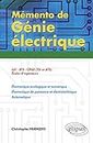 Memento de génie electrique.50 fiches de synthese en électronique analogique et numerique, electroni