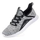 ALEADER Women's Energycloud Slip On Tennis Shoes Non Slip Athletic Sport Running Walking Shoes Black Gray Size 9 US