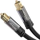 KabelDirekt – 3m Optical Digital Audio Cable/TOSLINK Cable (TOSLINK to TOSLINK, Fibre Optic Cable, for Home Theater, PS4, Xbox) PRO Series, Black
