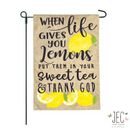 JEC Home Goods Lemons Make Sweet Tea 2-Sided 18" x 13" Garden Flag in Brown | 18 H x 12.5 W in | Wayfair GF64102-0