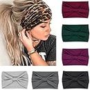 VENUSTE Wide Headbands for Women's Hair, Solid Fashion Knotted Head Bands for Adult Women Hair Accessories, 6PCS