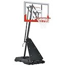 Anymay Portable Basketball Hoop Outdoor, 5.3-10FT Height Adjustable Basketball Hoop Goal System with Steel Frame Backboard and Portable Wheels for Adults, Red