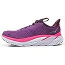 Hoka One One Clifton 8 1119394-GWBY Textile Womens Trainers - Grape Wine Beautyberry - 4.5
