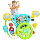 Fisca Toddler Steering Wheel Toy Baby Interactive Learning Toy for Toddler, My First Driving Educational Baby Musical Toy with Light and Sound for Preschool Kids