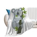 GGZONE Mantas para Sofá De Franela Suave Y Acolchada - Manta Polar 100% Microfibra Extra Suave, Manta De Sofá, De Cama O De Sala De Estar Koala on Tree