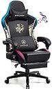 GTPLAYER Gaming Chair with Bluetooth Speakers and Footrest, Dragon Series Video Game Chair ，Heavy Duty Ergonomic Chair，Esports Gaming Chair，Computer Office Desk Chair by GTRACING(Black)