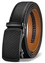 BULLIANT Men's Belt, Leather Ratchet Belt for Men Dress 1 3/8",Trim to Fit(Black-30-36" Waist Adjustable)