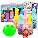 Gabby's Dollhouse Bowling Set for Kids - Gabby's Dollhouse Playset Bundle Gabby's Dollhouse Toys Games Activities with Stickers, More | Gabby's Dollhouse Games