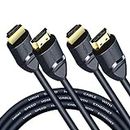 VEECOH 4K HDMI Cable 3.3FT/1M 2 Pack,Ultra High Speed HDMI Cables 2.0,Highwings HDR 4K@60Hz 1080P@120Hz,hdmi Cord Support 3D,HD,ARC,CEC,HDCP 2.2,Compatible with PS5 PS4/Xbox One/Roku TV/HDTV/Blu-ray
