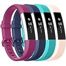 Tobfit for Fitbit Alta HR/Fitbit Alta Bands Large Small Straps Varied Colors and Editions for Fitbit Alta HR Fitbit Alta ((Buckle Edition) Blue+Blush Pink+Teal+Fuchsia, Small)