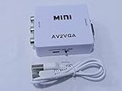 TERABYTE AV to VGA Converter Box AV RCA to VGA Video with Audio to PC HDTV Converter (White)
