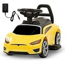 Baybee Electric Battery Operated Car for Kids, Push Ride on Toy with Music & Light Racing Baby Big Car Rechargeable Battery Ride on Car for Kids to Drive 1 to 3 Years Boys Girls (Ride Yellow)