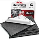 Non Slip Furniture Pads X-Protector – 4 PCS Furniture Grippers 102x127mm for Appliances - Ideal Self-Adhesive Rubber Feet for Furniture Feet – Non Skid Furniture Pads Floor Protectors!
