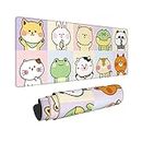 Kawaii Cute Animals Gaming Mouse Pad Large XL Long Extended Pads Big Mousepad Keyboard Mouse Mat Desk Pad Home Office Decor Accessories for Computer Pc Laptop