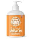 Pets Purest Aceite de salmón escocés Puro Premium Food 100% Natural 500ml. Suplemento Omega 3, 6 y 9 para Perros, Gatos y Mascotas. Promueve la Salud del Piel, Las articulaciones y el Cerebro