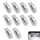 Slykew 10 PCS Car T10 Width Indicator Light Wedge-shaped Bulb, W5W 3030 LED Chip High-bright License Plate Light Dome Light, 1:1 Size Indoor Light Replacement Bulb, Universal for Automobiles (White)
