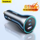 Baseus 65W USB Type C Car Charger PD Fast Charge Charger For iPhone 15 Samsung