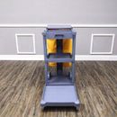 FixtureDisplays Janitorial Cart Cleanning Cart Foodservice Polyethylene Short Platform, 300 Lbs Capacity Plastic in Gray/Yellow | Wayfair 15548