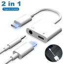 USB-C Type C to 3.5mm Headphone Jack and Charger AUX Audio Adapter Splitter AU