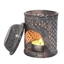 ARTISENIA Jali Design Soapstone Essential Oil Burner Warmer Diffuser with Tea Light Holder Aromatherapy | Aroma Diffuser for Spa, Yoga, Meditation
