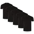 FM London (Lot de 3/5) T-Shirts pour Hommes - T-Shirts de Qualité Supérieure avec design Légèrement Ajusté - T-Shirt Super Doux en 100 % Coton, Noir (5 unités), M