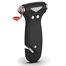 THINKWORK Car Safety Hammer, 3-in-1 Emergency Escape Tool with One Second Window Breaker and Seat Belt Cutter, Safety Emergency Car Escape Tool for Car, Office, Home, Black