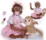 20'' Reborn Dolls Soft Vinyl Silicone Realistic Newborn Baby Monkey Toddler Gift