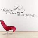 Decaltor Trust in The Lord with All Your Heart - Bible Verse Wall Decal Quote