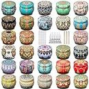 Ahyiyou DIY Candle Tins 4.4oz/130ml 28 Pieces 28 Color, Round Containers with Lids, Candle Wicks, Wicks Holder, Wicks Stickers for Candle Making, Arts & Crafts, Storage & More