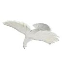 1x Artificial Feathered Pigeon Decoy Bird Garden Decor, 4 White Flying