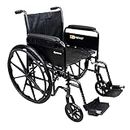 Dynarex DynaRide Series 2 Wheelchair with Detachable Full Arms has an Adjustable Height 20” x 16” Seat & Weight Capacity of 250 Pounds, Silver, 1 Wheelchair