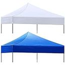2 Pieces Canopy Top Replacement Cover Outdoor Canopy Replacement Parts Canopy Cover Canopy Replacement Top for 10 x 10 Canopy Tent, Top Only (Blue and White)