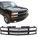 Perfit Liner Front Black Grille Grill Compatible With 1994-1998 CHEVROLET Silverado C/K 1500 2500 3500 Pickup Truck Blazer Tahoe SUV With Composite Head Lamp GM1200239 15981092
