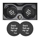8sanlione Cup Holder Coasters, 2.75 Inch Non-Slip PVC Insert Coaster, Anti-Scratch Auto Cup Mats for Women Men, Vehicle Interior Accessories Universal for Car, SUV, Truck (D Black/2PCS), 2 Pack