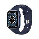 Apple Watch Series 6 GPS, boîtier en Aluminium Bleu de 44 mm avec Bracelet Sport Bleu Marine Profond (Reconditionné)