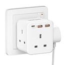 LENCENT Multi Plug Extension, 3 Way 3 Plugs Socket adapter, 6-in-1 Cube Electrical Extender Outlet Adaptor, PD&QC 3.0 20W USB Wall Charger, Plug Expander for Home, Office, Kitchen, 13A 3250W…