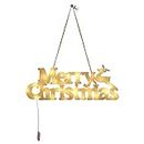 Hods Merry Christmas Lighted Sign Outdoor | Battery Operated Christmas Lights Warm White Christmas Hanging Ornament,Lighted Ornament for Christmas Home Party Gift Showcase Decor