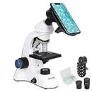 ESSLNB Mikroskop mit Handyhalterung Präparate 40X-1000X LED Auflicht Durchlicht 2 Arten von Netzteilen Grob- und Feinfokussierung Mikroskope für Kinder und Erwachsene