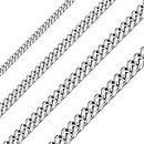 Sunling Solid Stainless Steel Cuban Chain Necklace For Men and Women Waterproof Curb Link Necklace Chain-Widths 3.5mm 5mm 7mm 9mm-Chain Lengths 16"-36", Stainless Steel, stainless-steel