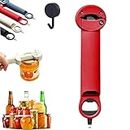 Multifunctional Retractable Bottle Opener, 2023 New Jar Opener Bottle Openers, Adjustable Multifunctional Stainless Steel Can Opener Tool, Magnetic Can Opener (Red)