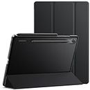 JETech Case for Samsung Galaxy Tab S9 FE 10.9-Inch, Slim Translucent Back Tri-Fold Stand Protective Tablet Cover, Support S Pen Charging, Auto Wake/Sleep (Black)