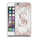 Official Nature Magick Letter S Rose Gold Marble Monogram 2 Soft Gel Case Compatible for Apple iPhone 6 / iPhone 6s