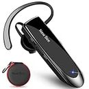 Bluetooth Headset New Bee 24Hrs V5.0 Bluetooth Earpiece Wireless Handsfree Driving Headset with Noise Canceling Mic Headset Case for iPhone Samsung Android Mobile Cell Phone Tablets Office