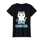 Gamer Girl Kawaii Anime Joueur Chat Drôle Jeu Vidéo Filles T-Shirt